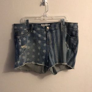 Torrid Jean American flag shorts